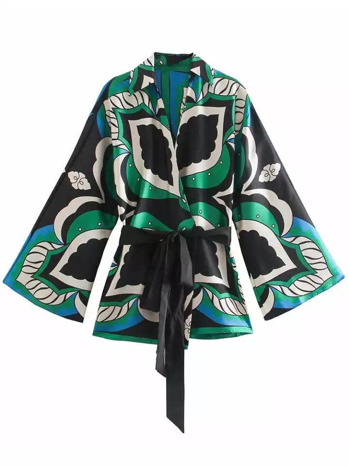 Austy Coord Set with Belt In Multicolor
