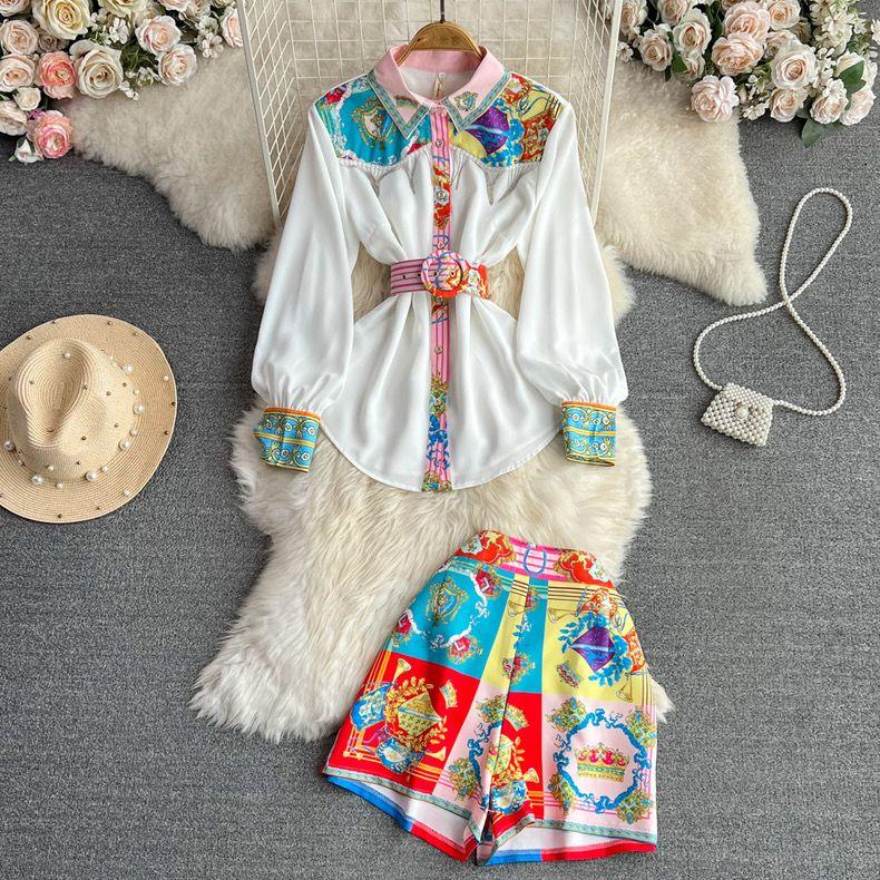 Tatum Coord Set with Belt In White