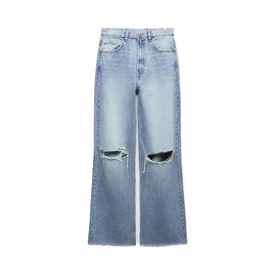 Ulyana Ribbed Denims In Blue