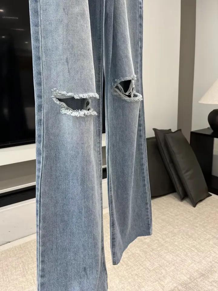 Ulyana Ribbed Denims In Blue