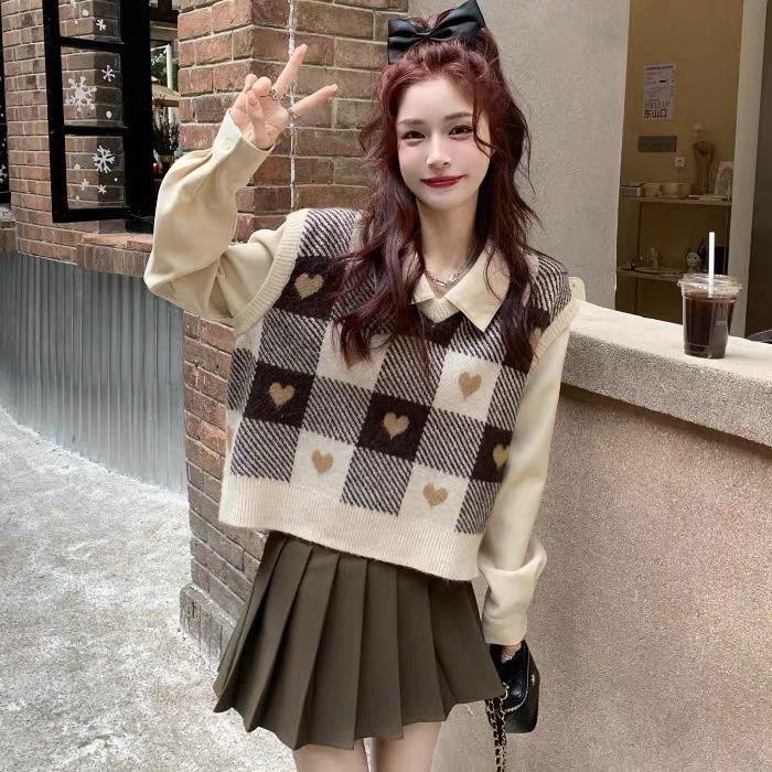 Addy Woolen Coord Set In Beige
