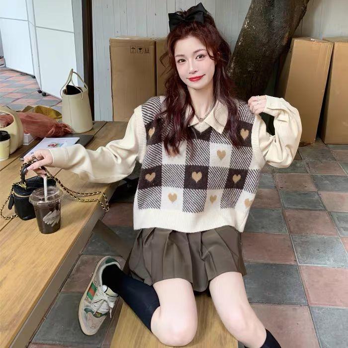 Addy Woolen Coord Set In Beige