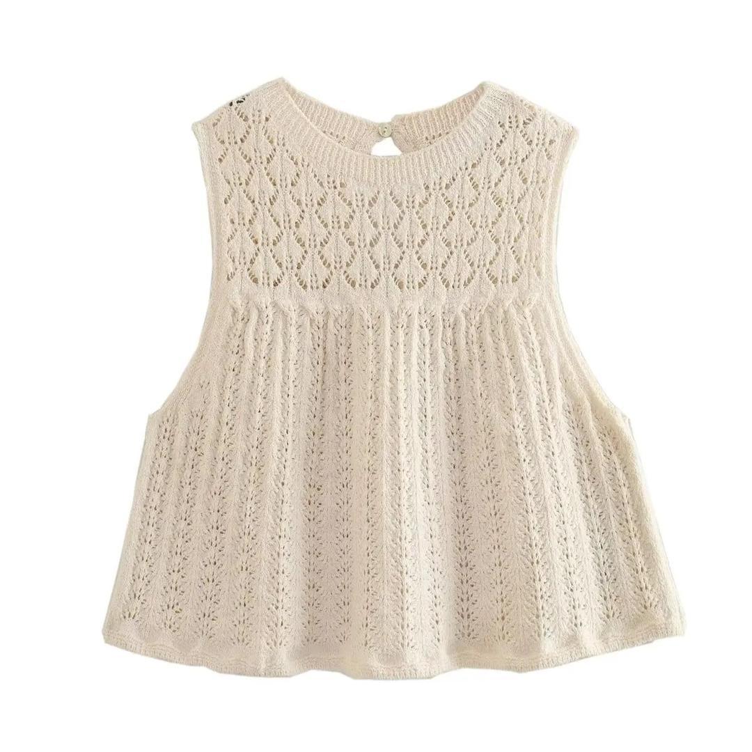 Vida Eyelet Coord set In Beige