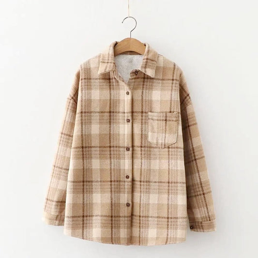 Dorian Statement Plaid Shirt In Brown