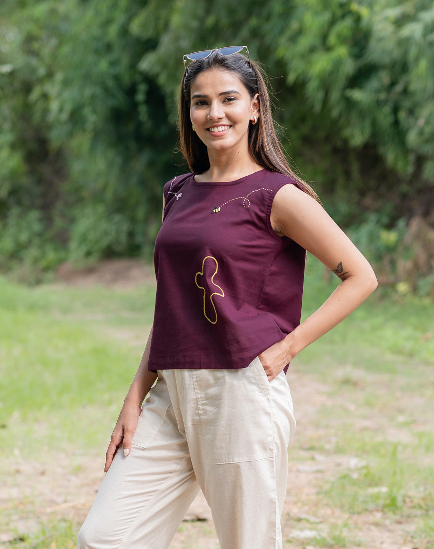 Wine Crop Top
