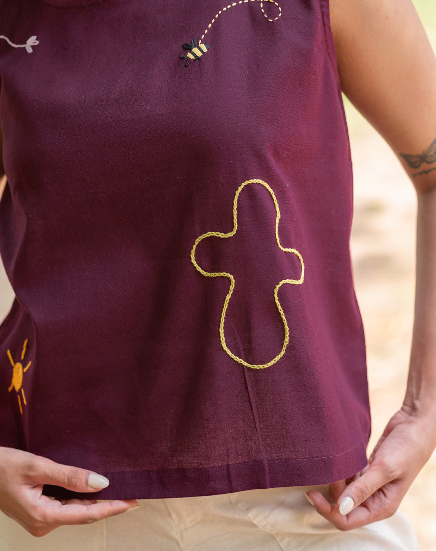 Wine Crop Top