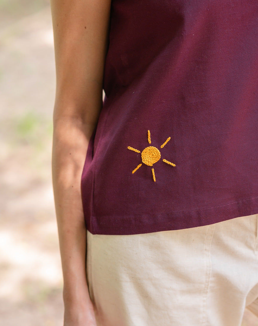 Wine Crop Top