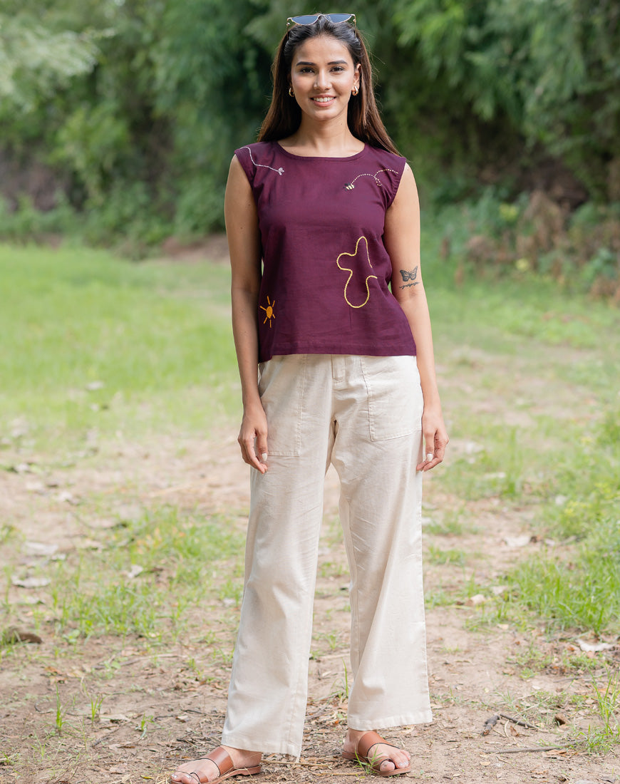 Wine Crop Top