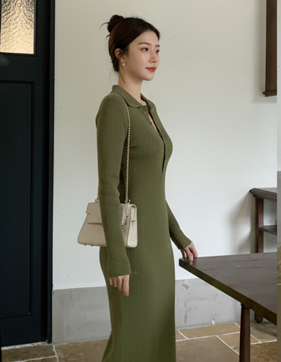 Aurora Premium Knitted Maxi Dress