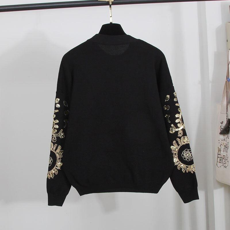 Sibel Luxury Embroidered Tracksuit In Black