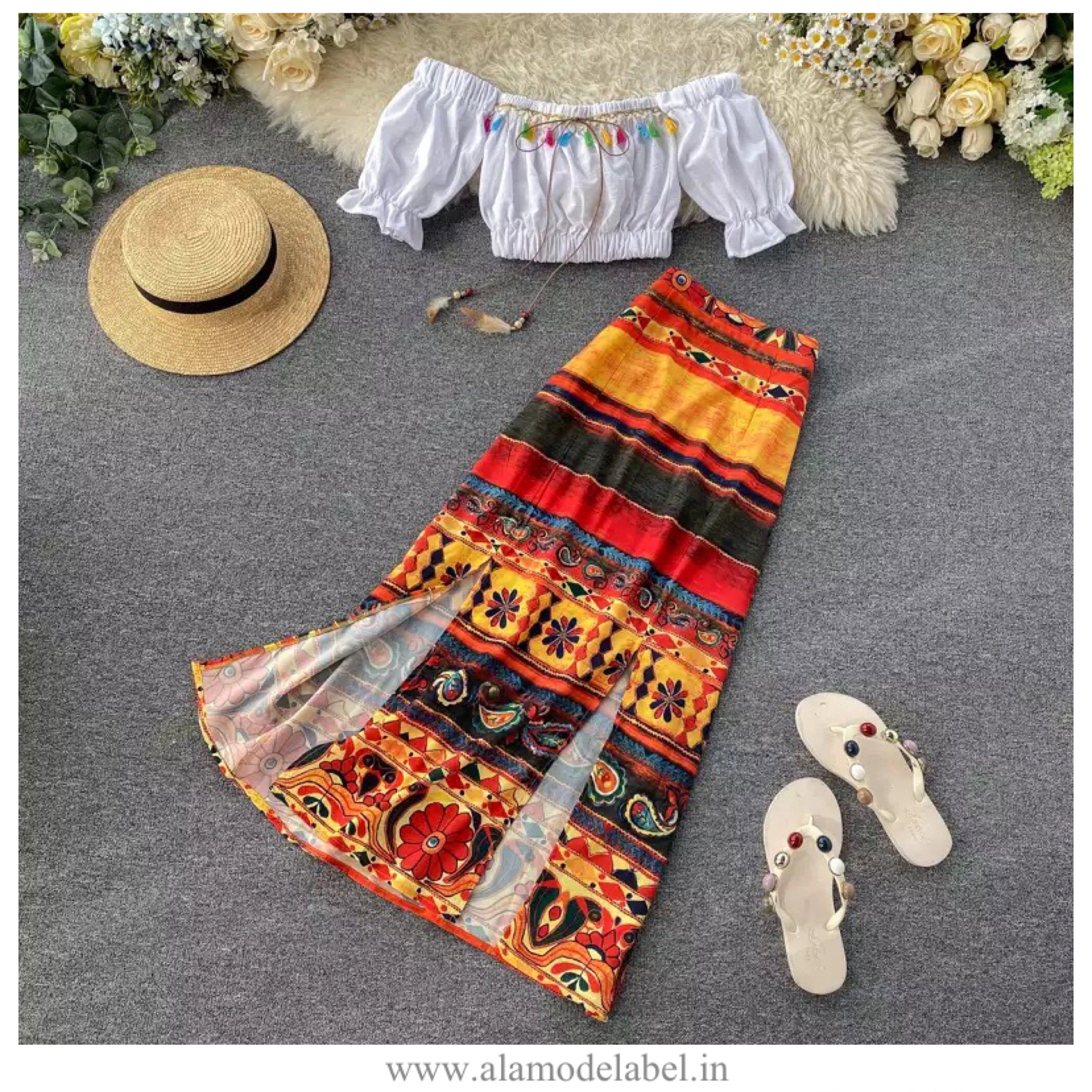 Bohemian Tasseled Coords in Multicolor