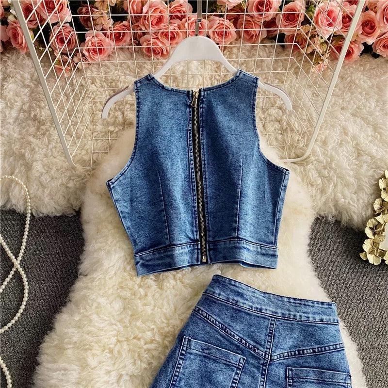 Frosted Denim Coord In Blue