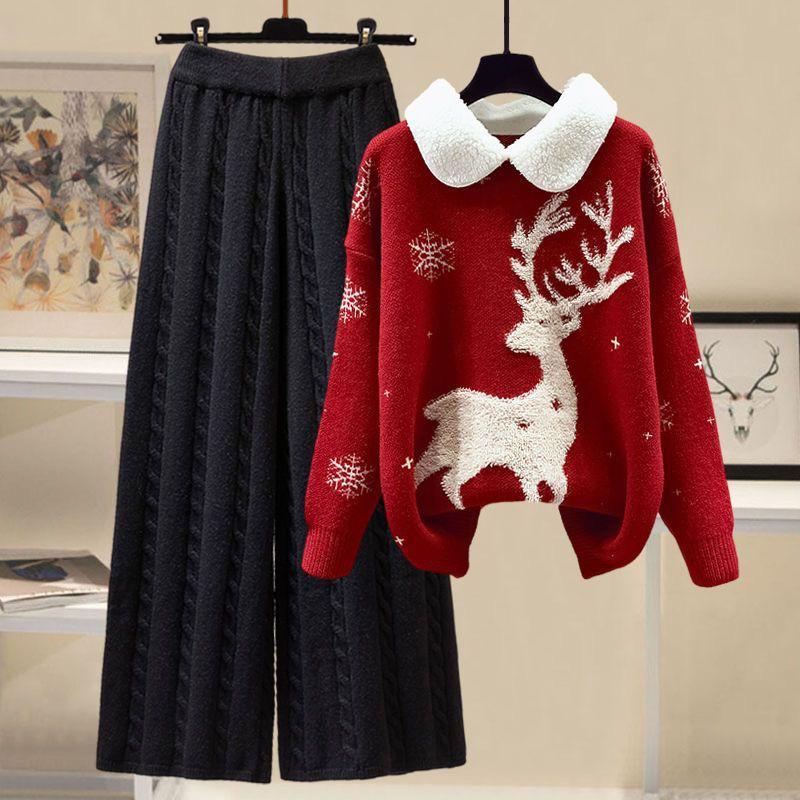 Reindeer Woolen Coord Set