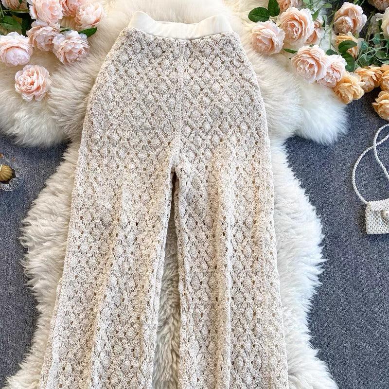 Manchester Crochet Pants In Beige