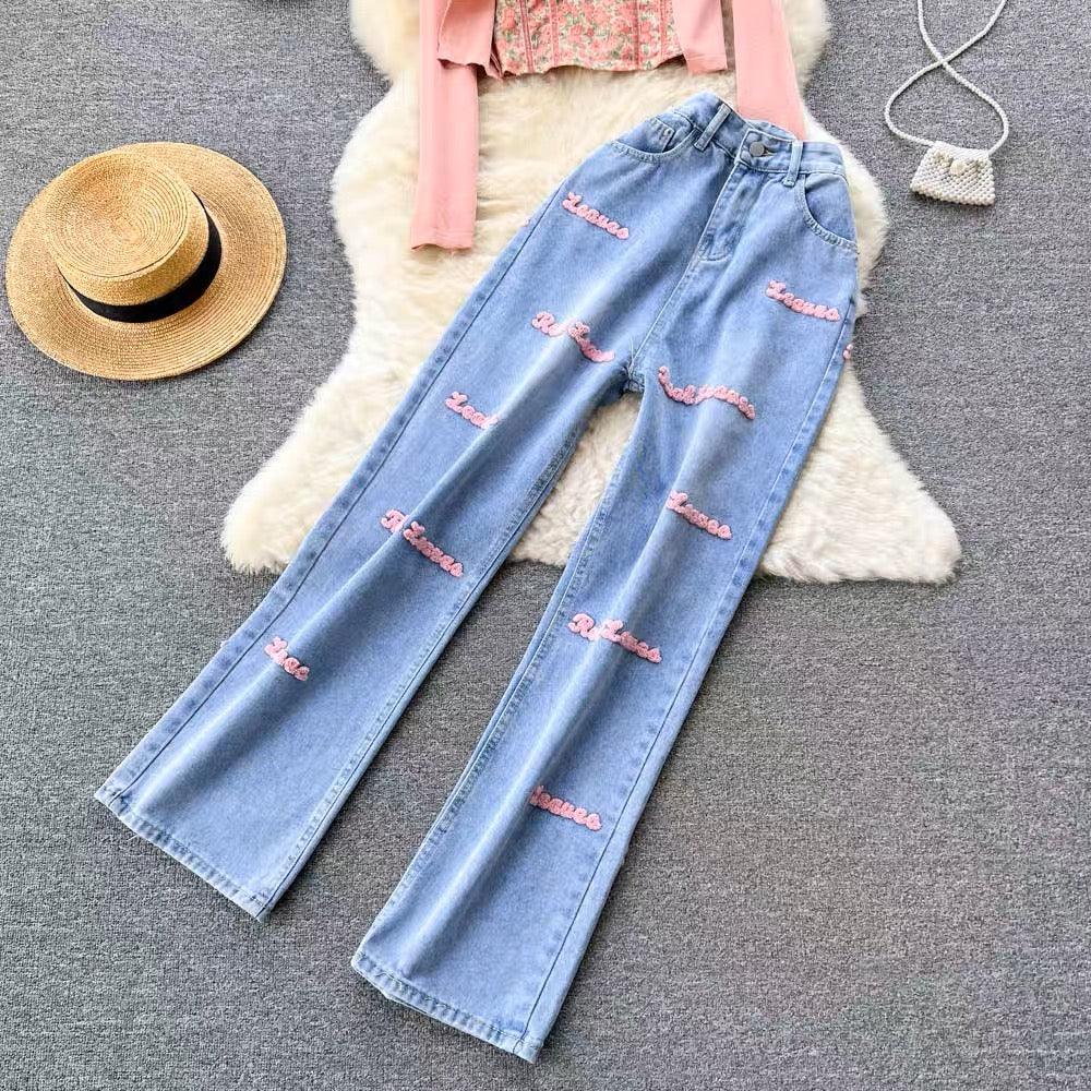 Simian Set of Top, Cape and Denims In Peach