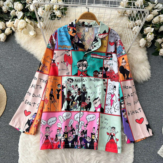Cartoon Abstract Coord Set In Multicolor