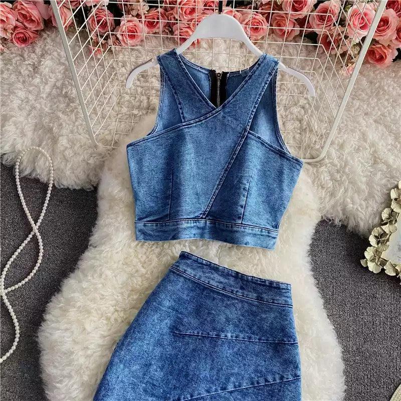 Frosted Denim Coord In Blue