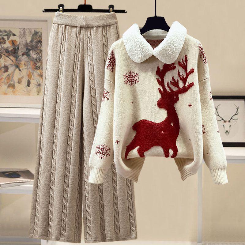 Reindeer Woolen Coord Set