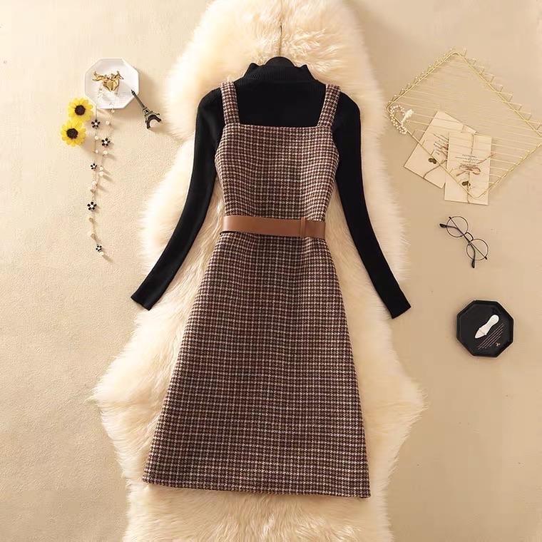 Lauder Dress and Top Set In Black and Brown