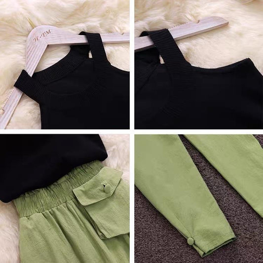 Lindsay Set of Top and Pants in Green