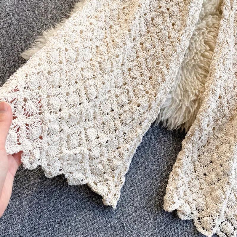 Manchester Crochet Pants In Beige