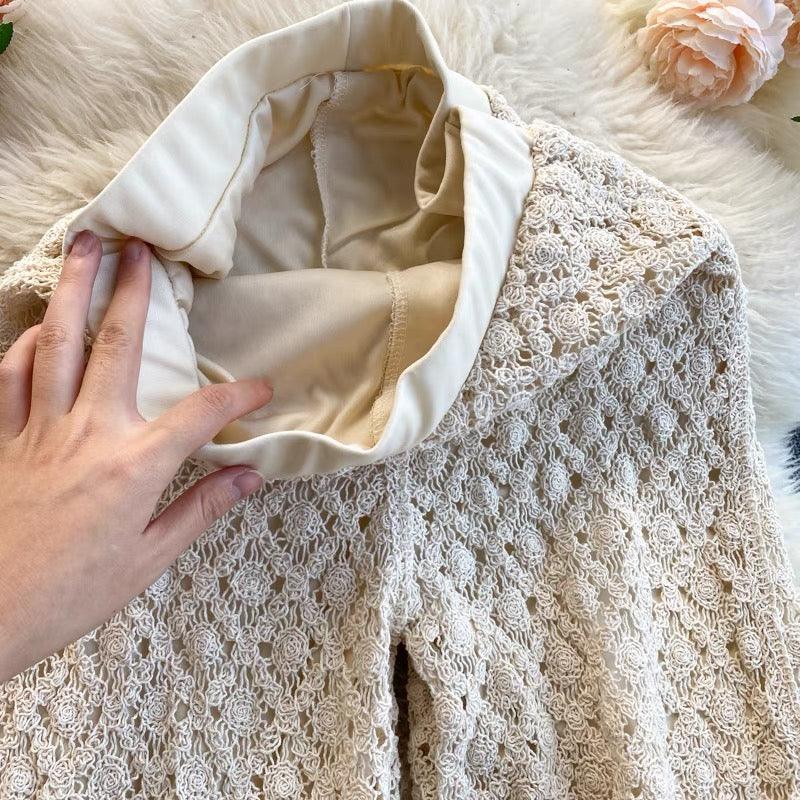 Manchester Crochet Pants In Beige