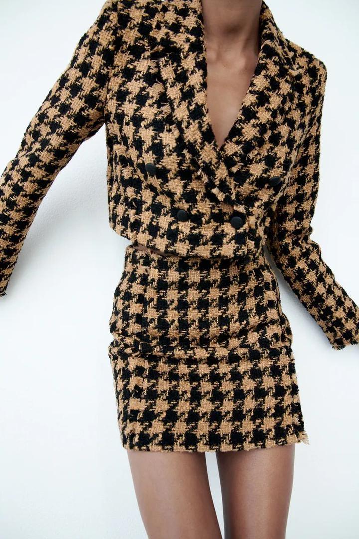Zoey Woolen Coord Set In Brown