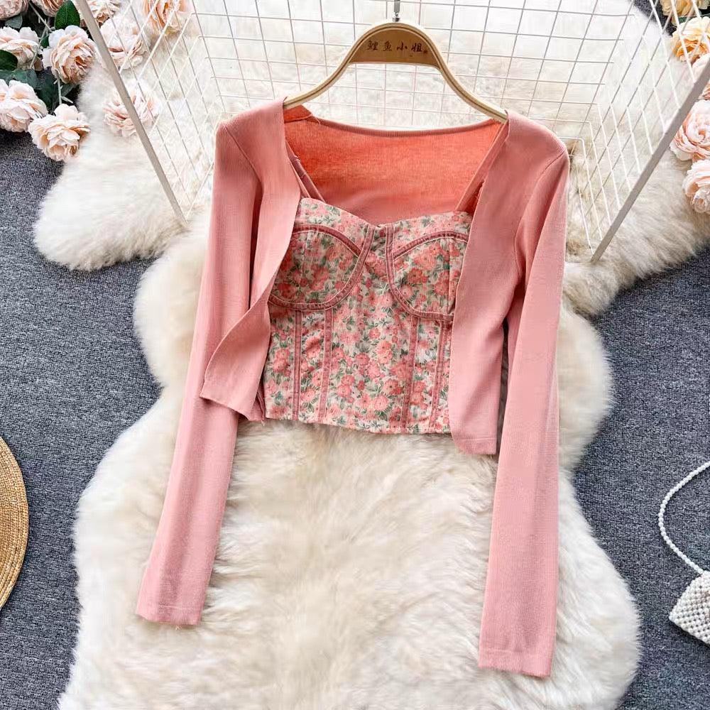 Simian Set of Top, Cape and Denims In Peach