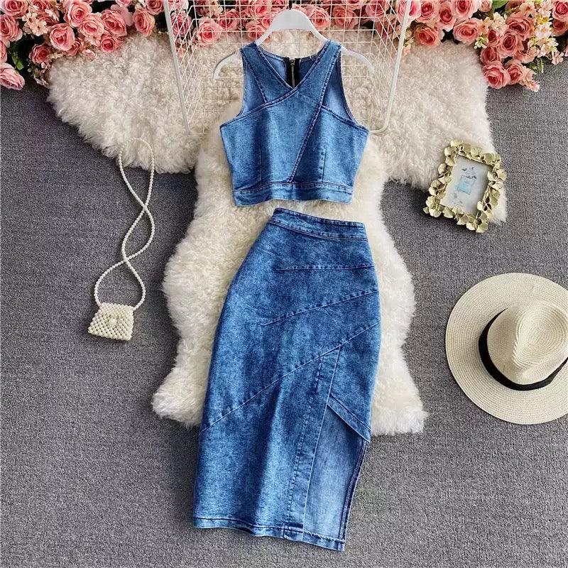 Frosted Denim Coord In Blue