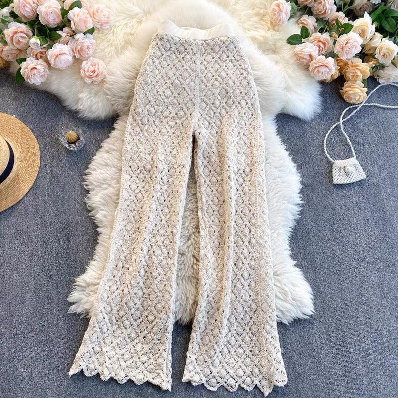 Manchester Crochet Pants In Beige