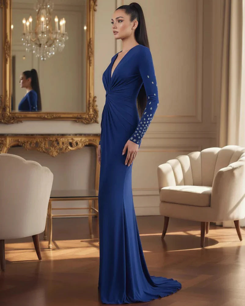 Tyra Embellished Slit Maxi Dress