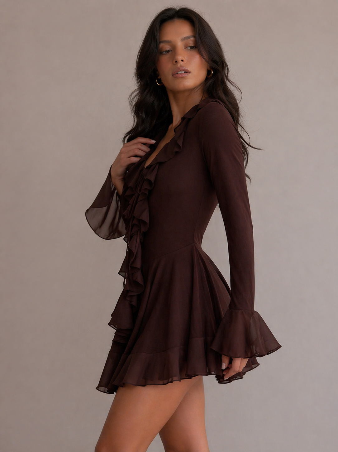 Michelle Ruffle Mini Dress