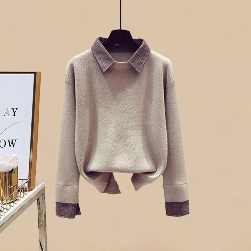 Lois Woolen Coord Set In Beige