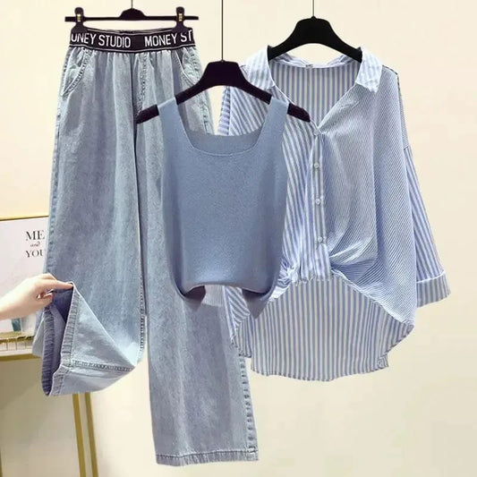 Trexa Summer Coord-Set of 3 In Blue